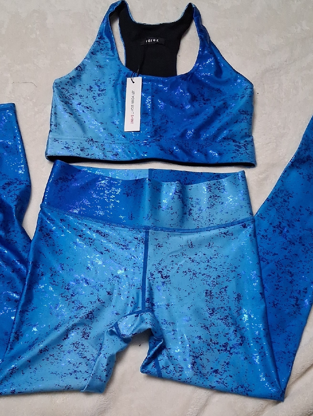 Terez Blue Metallic Two-Piece Active Set